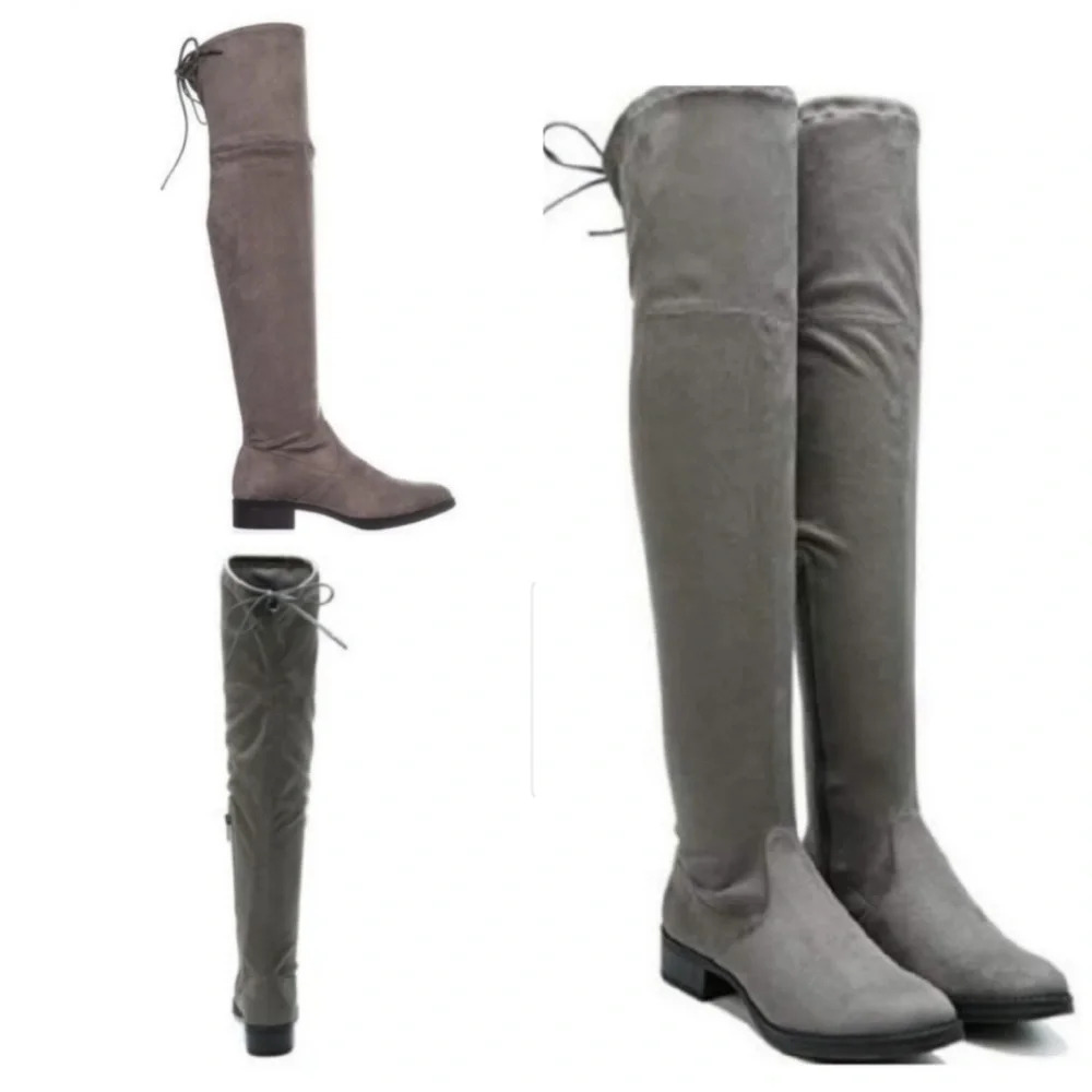 Circus Sam Edelman Peyton Stretch Over-The-Knee Boot Grey SZ 7.5 Suede - Picture 11 of 11
